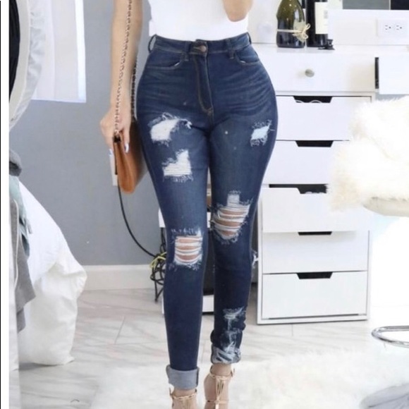 NEW High Rise Jean leggings - Picture 8 of 8